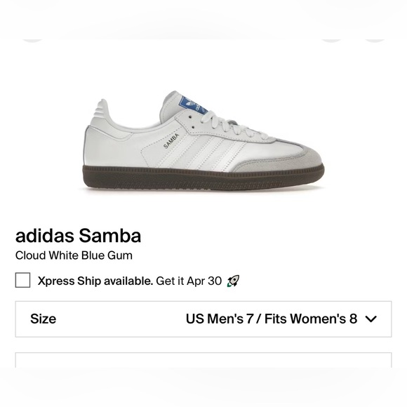 NWT! Adidas Samba Cloud White Blue Gum Sneakers
Men Sz /Fits Women Sz 8 (photo) - Picture 2 of 13